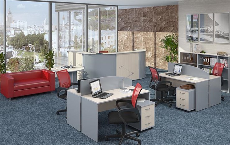 Офисный набор мебели IMAGO - рабочее место, шкафы для документов в Альметьевске - изображение 1